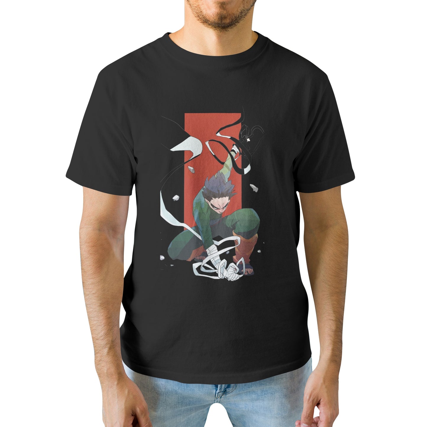 Kenshi Manga - T-shirt Custom - XS/3XL - Noir & Blanc & Bleu & Gris