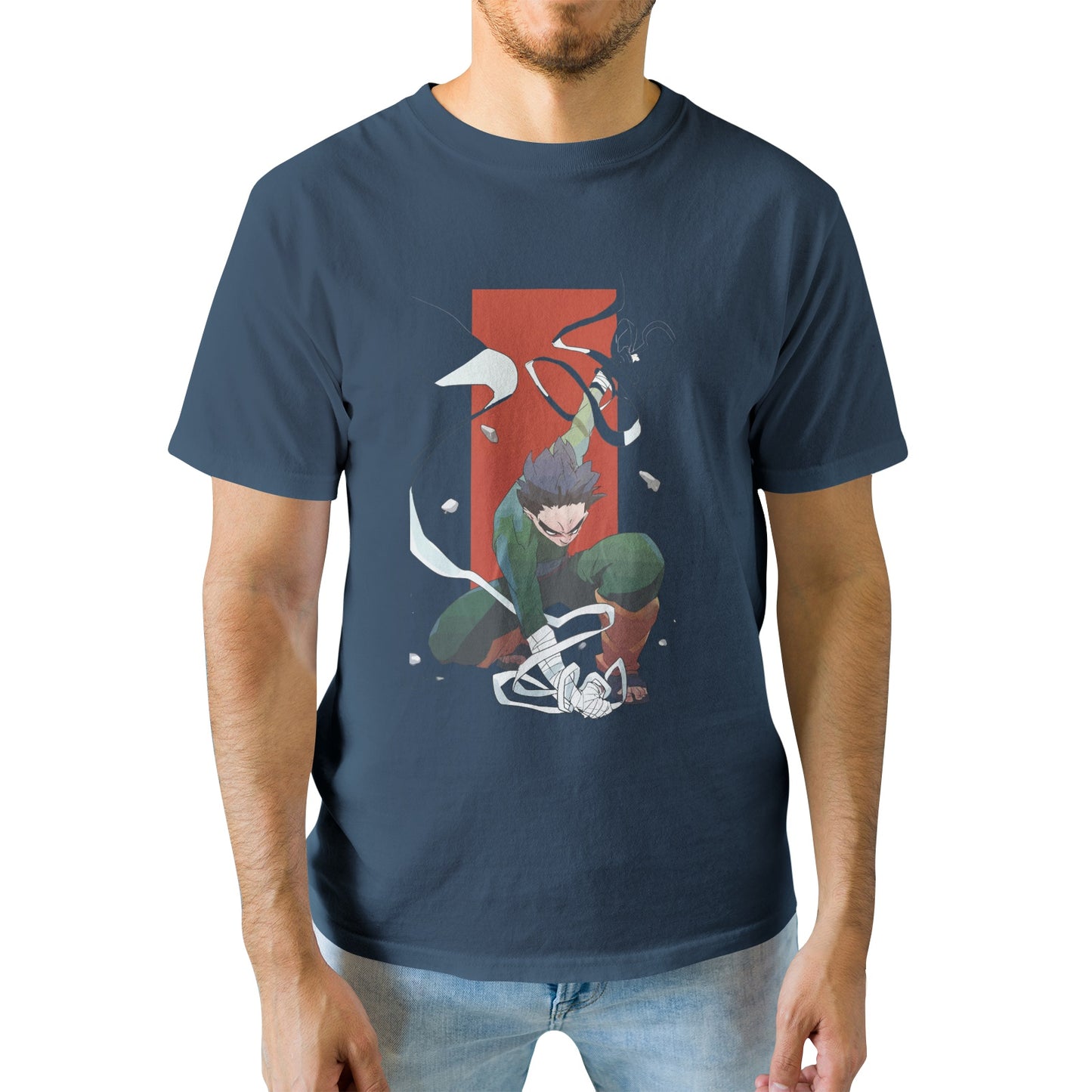 Kenshi Manga - T-shirt Custom - XS/3XL - Noir & Blanc & Bleu & Gris