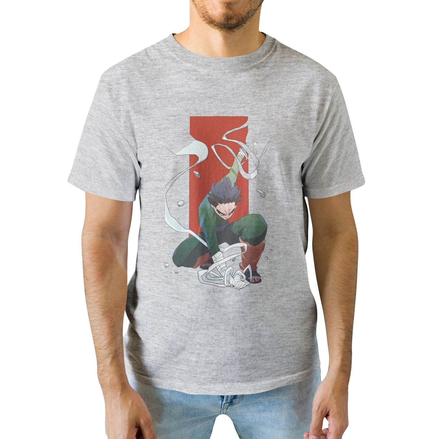 Kenshi Manga - T-shirt Custom - XS/3XL - Noir & Blanc & Bleu & Gris