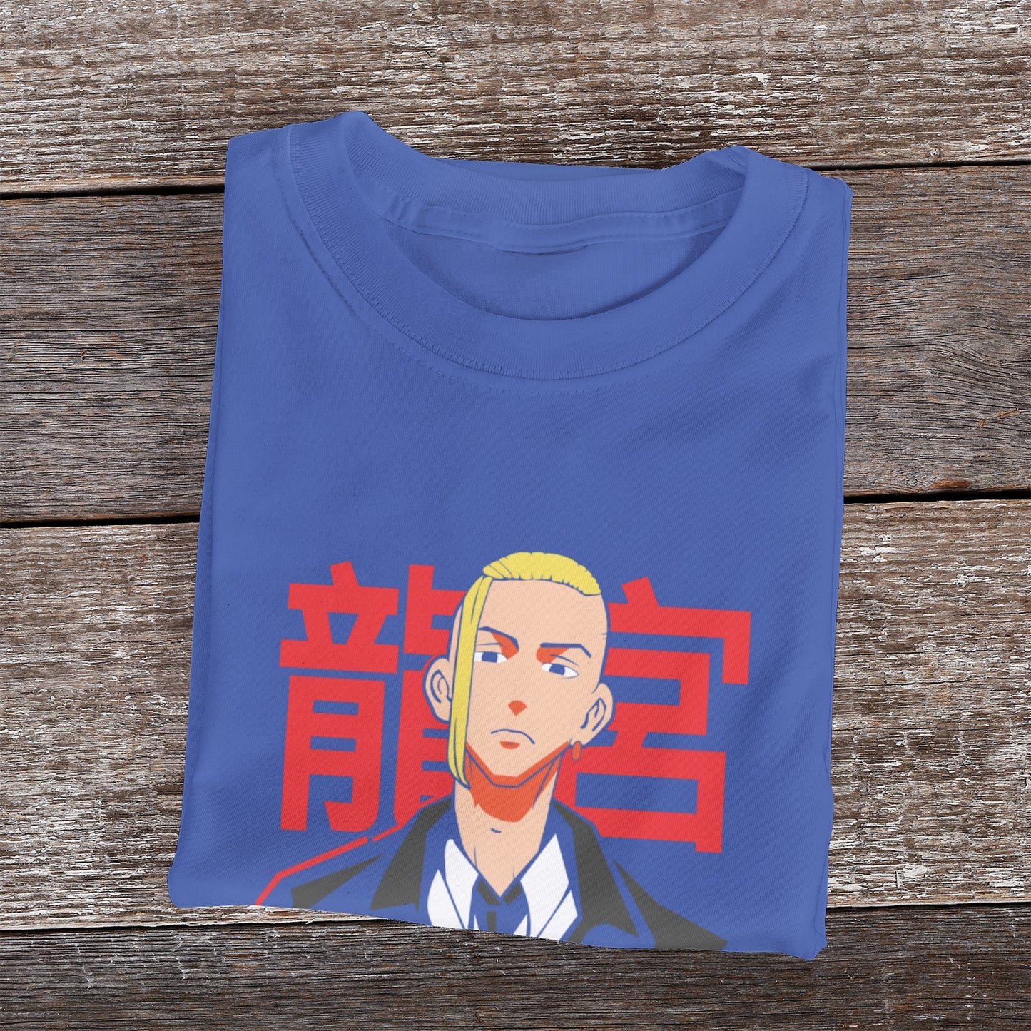 Kenshi Manga - T-shirt Custom - XS/3XL - Noir & Blanc & Bleu