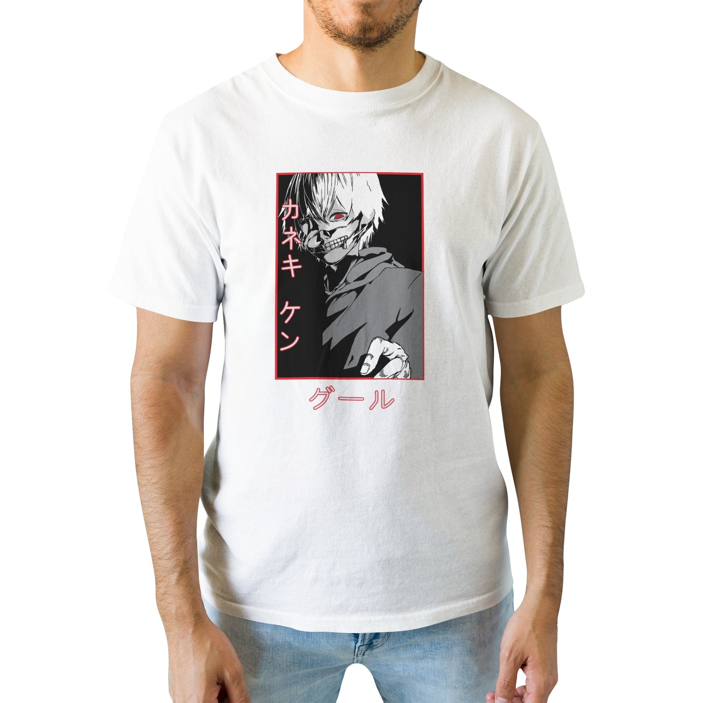 Kenshi Manga - T-shirt Custom - XS/3XL - Noir & Blanc & Rouge