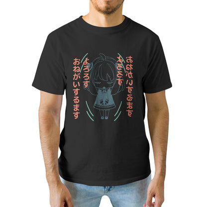 Kenshi Manga - T-shirt Custom - XS/3XL - Noir & Blanc & Bleu