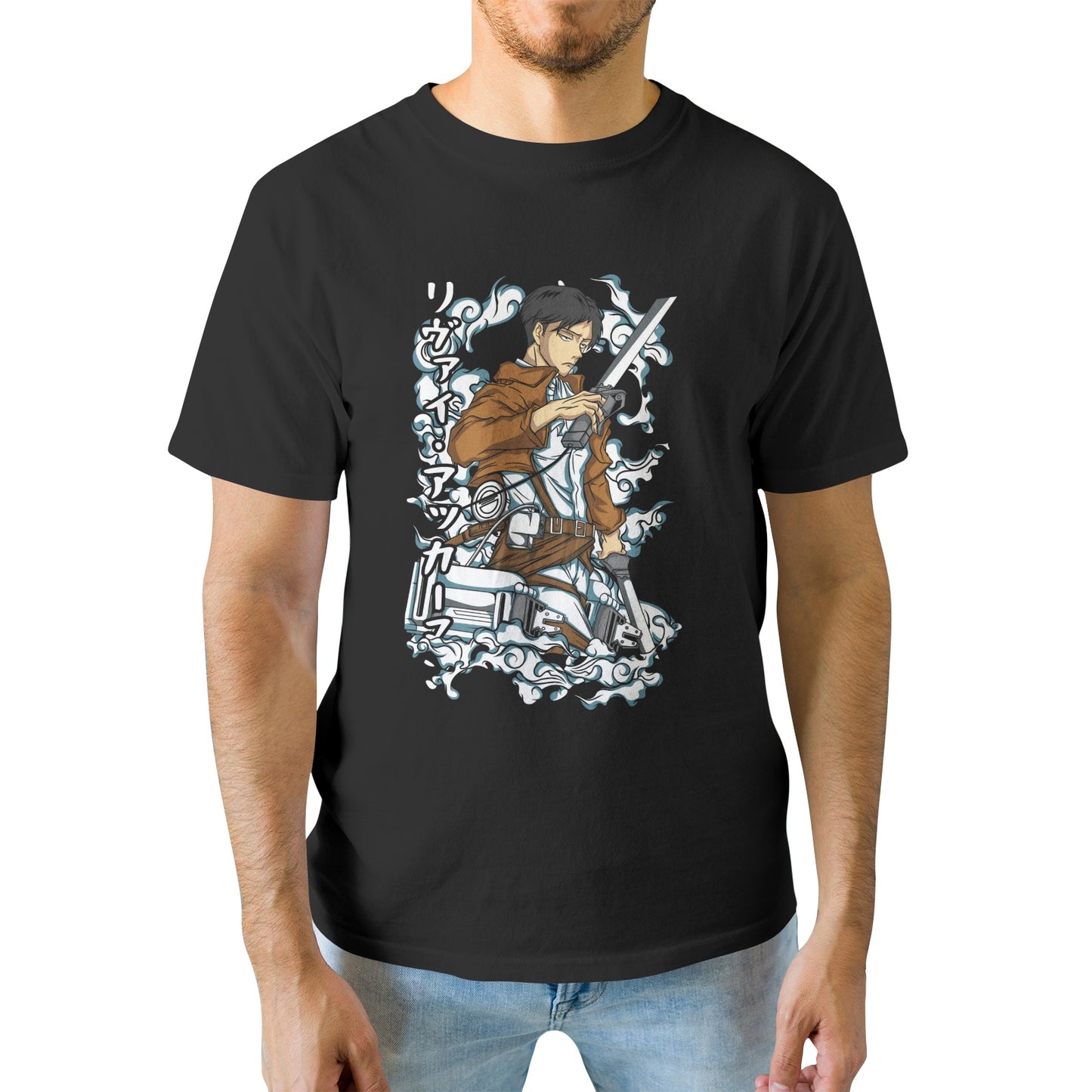 Kenshi Manga - T-shirt Custom - XS/3XL - Noir & Bleu