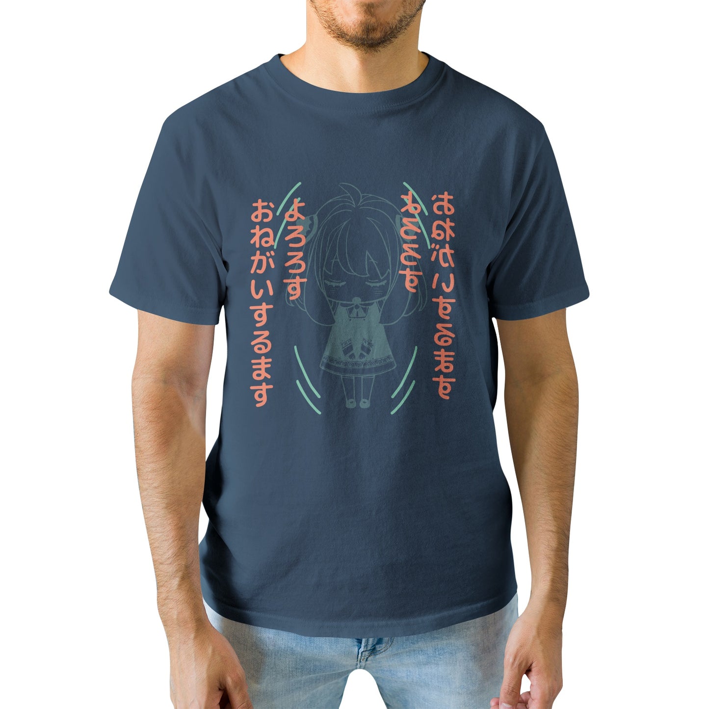 Kenshi Manga - T-shirt Custom - XS/3XL - Noir & Blanc & Bleu