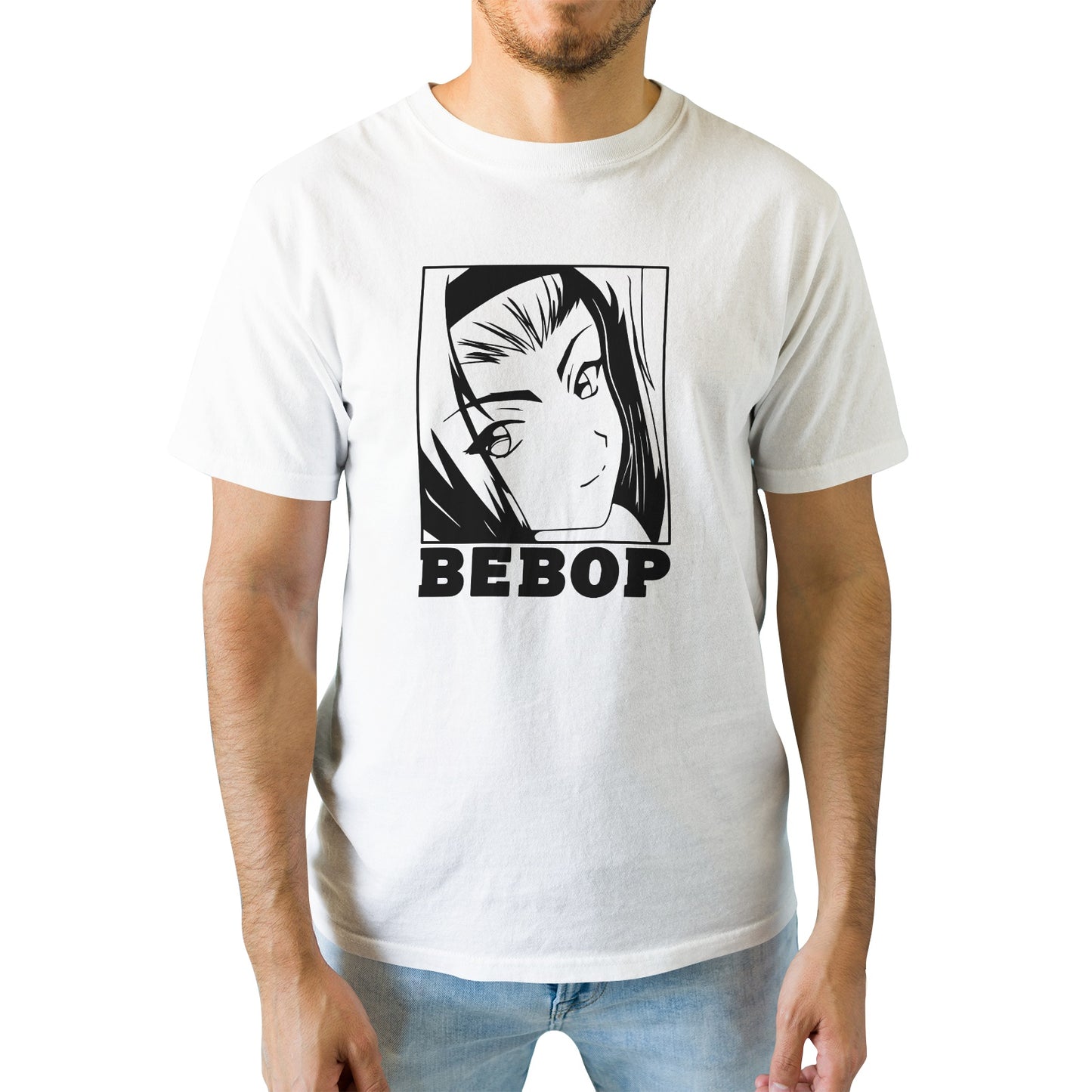 Kenshi Manga - T-shirt Custom - XS/3XL - Noir & Blanc & Bleu & Gris & Rouge