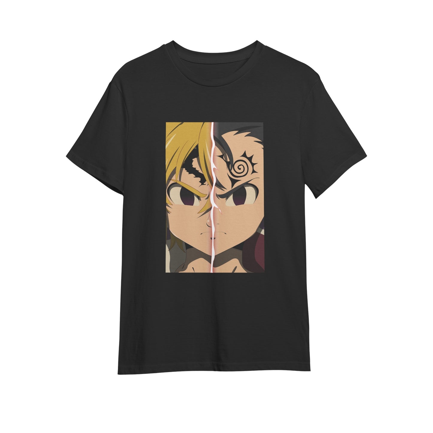 Kenshi Manga - T-shirt Custom - XS/3XL - Noir & Blanc & Bleu & Rouge