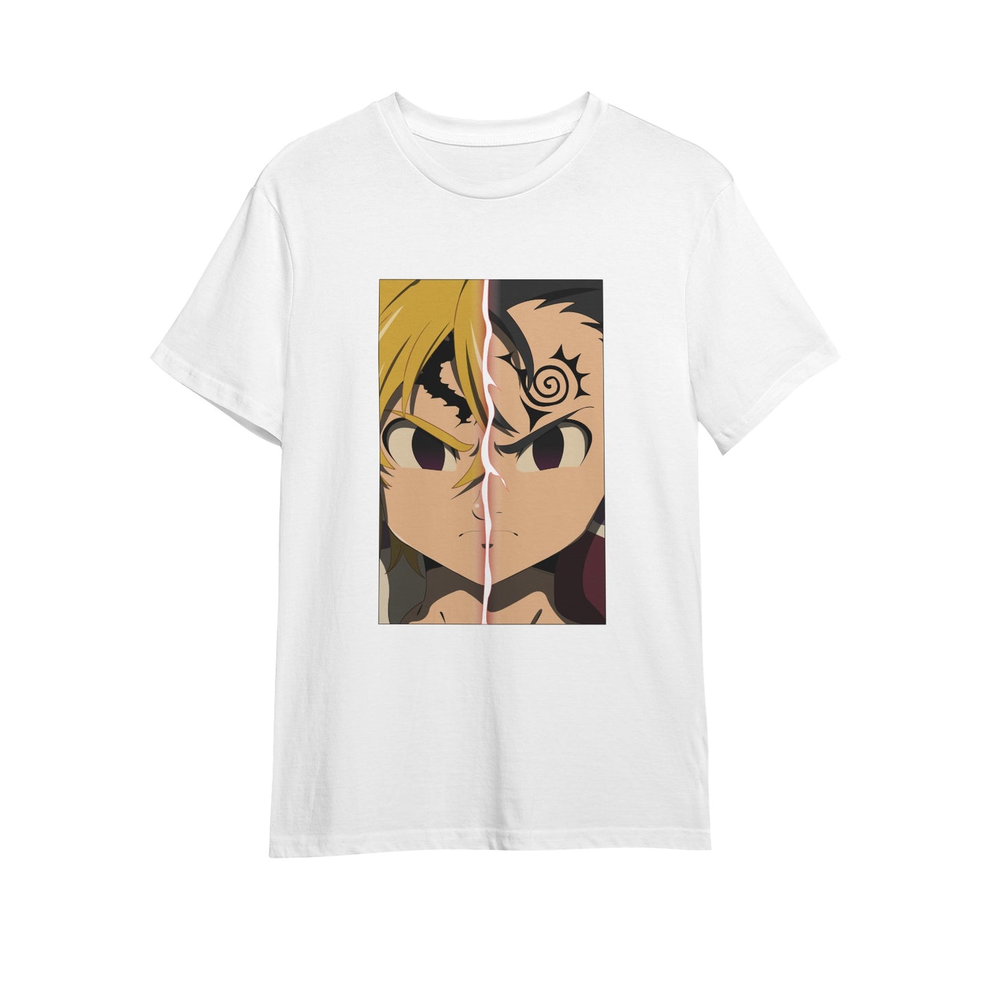 Kenshi Manga - T-shirt Custom - XS/3XL - Noir & Blanc & Bleu & Rouge