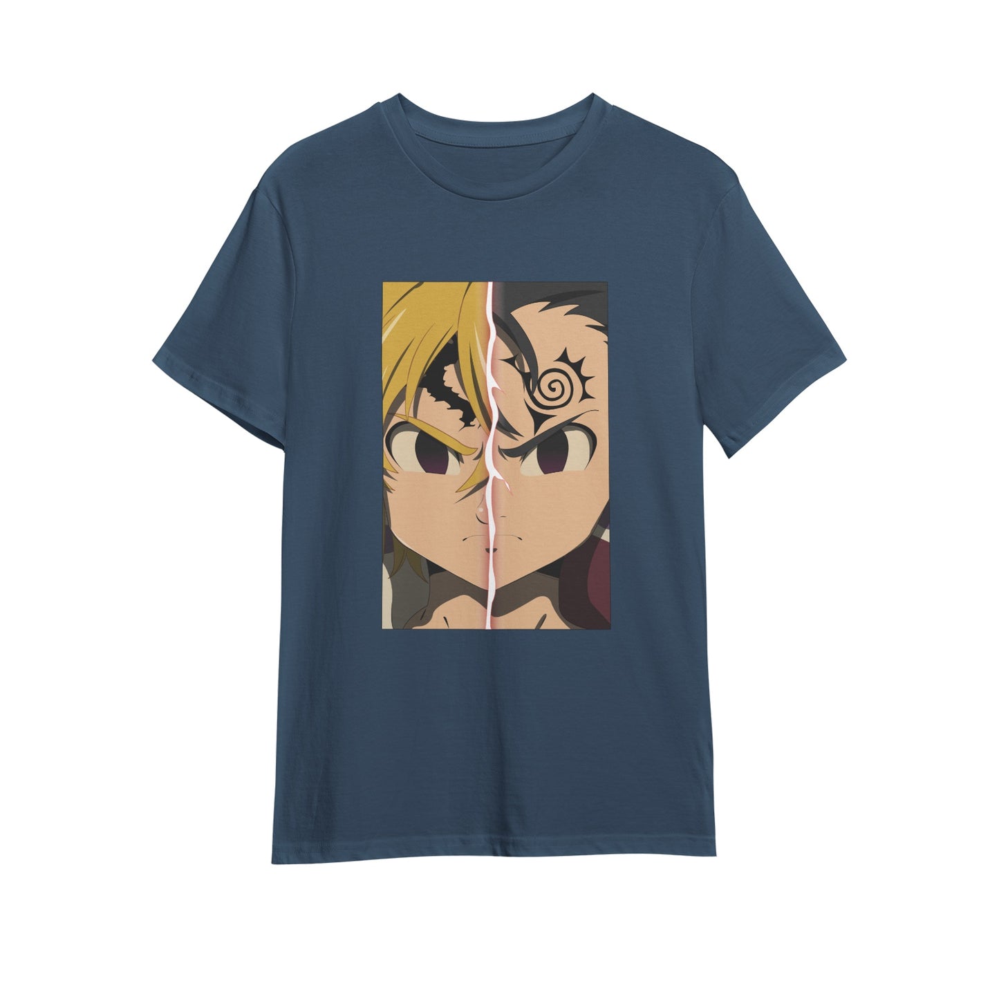 Kenshi Manga - T-shirt Custom - XS/3XL - Noir & Blanc & Bleu & Rouge