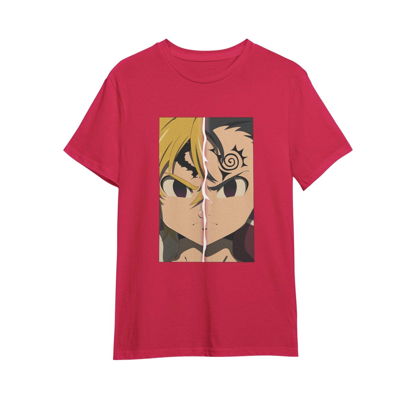 Kenshi Manga - T-shirt Custom - XS/3XL - Noir & Blanc & Bleu & Rouge