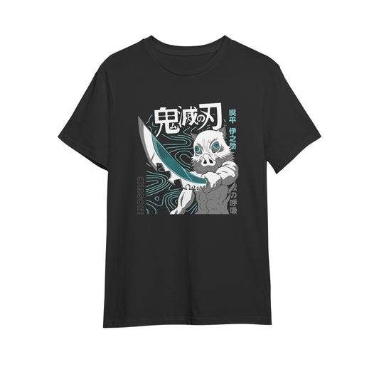 Kenshi Manga - T-shirt Custom - XS/3XL - Noir & Blanc & Bleu