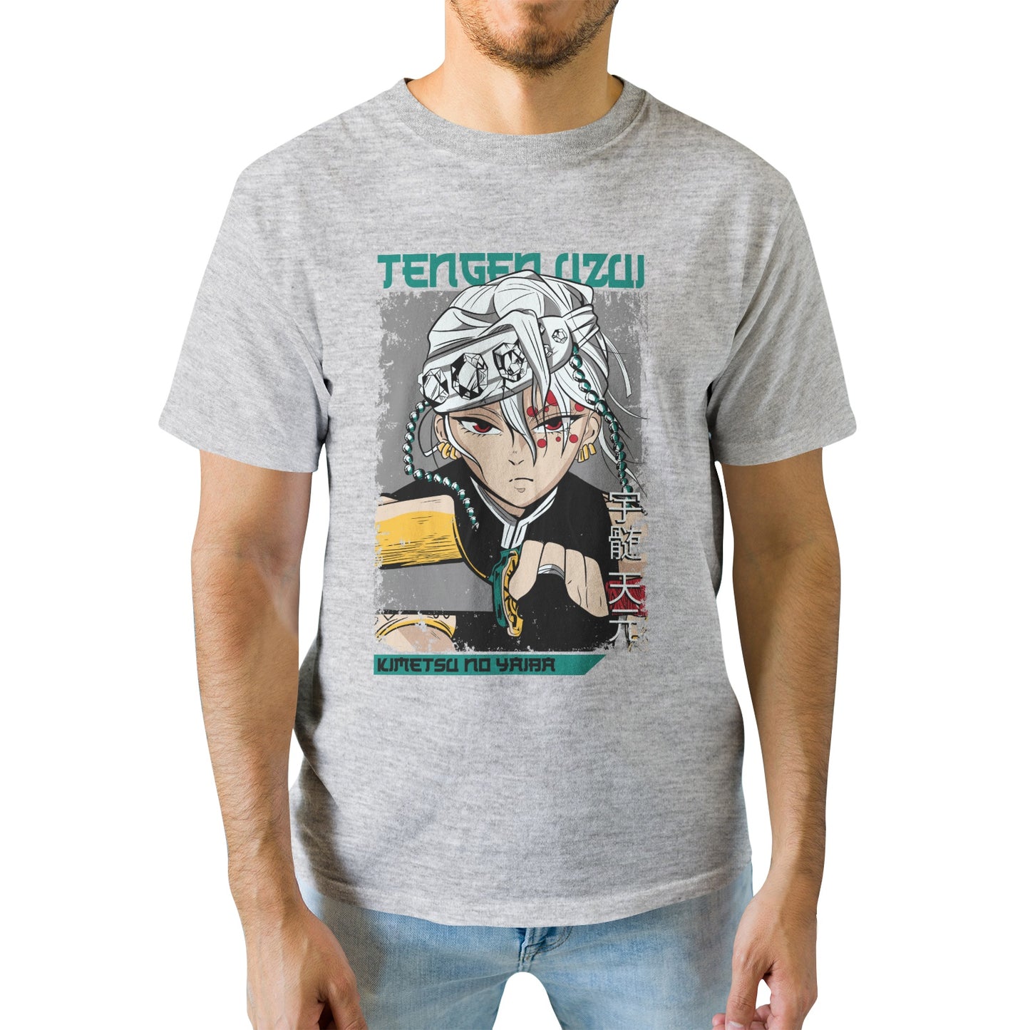 Kenshi Manga - T-shirt Custom - XS/3XL - Noir & Blanc & Gris