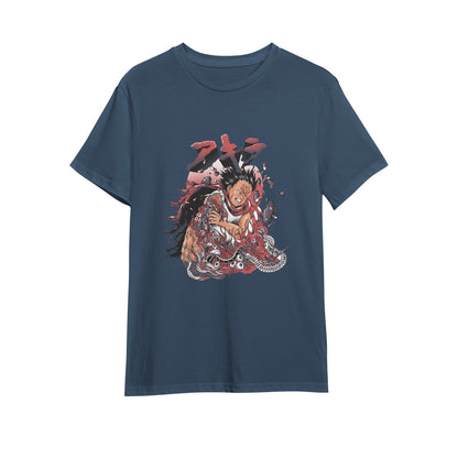 Kenshi Manga - T-shirt Custom - XS/3XL - Noir & Blanc & Bleu