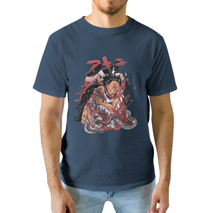 Kenshi Manga - T-shirt Custom - XS/3XL - Noir & Blanc & Bleu