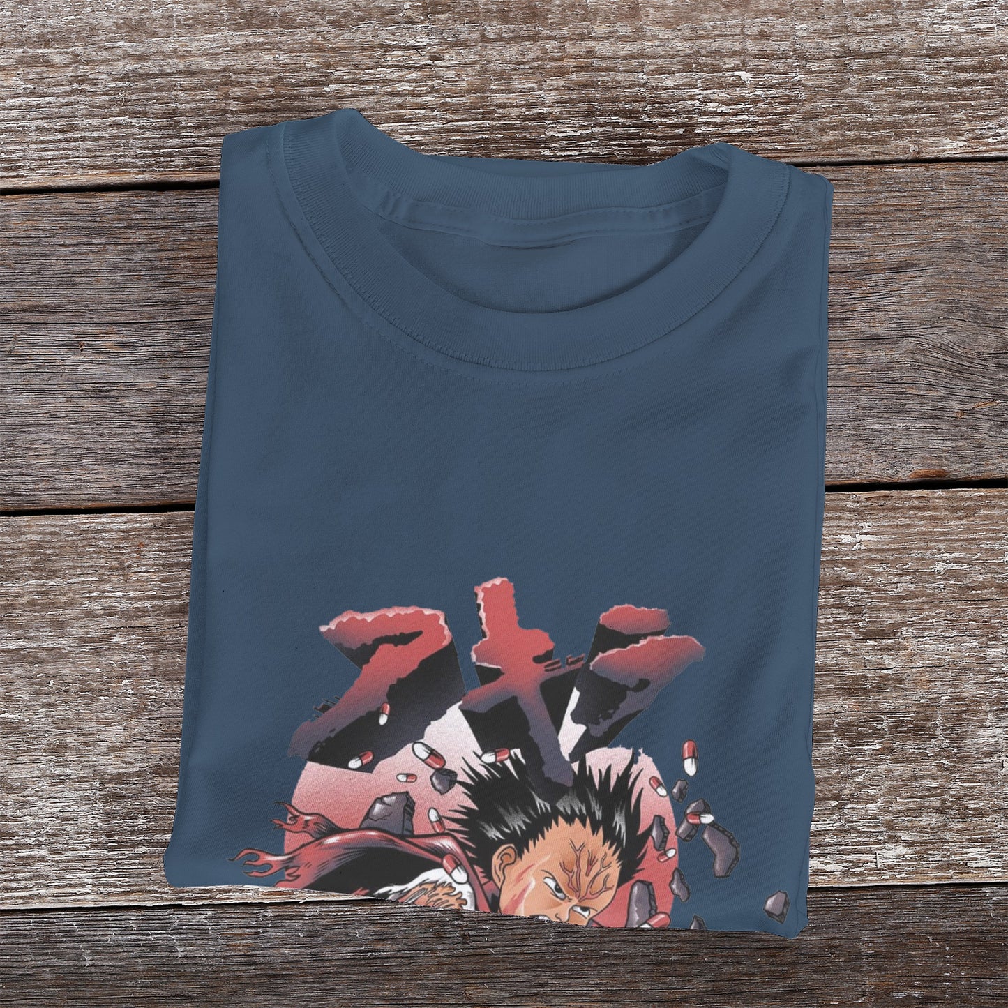 Kenshi Manga - T-shirt Custom - XS/3XL - Noir & Blanc & Bleu