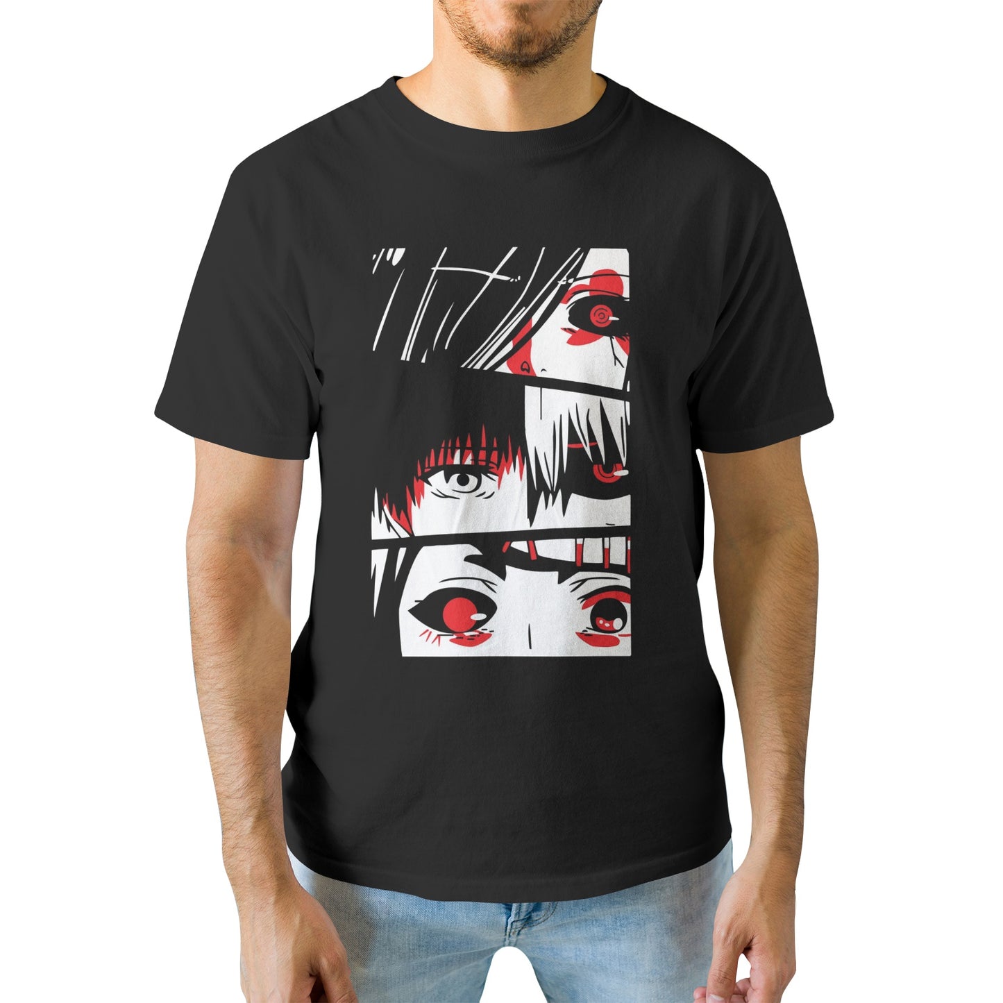 Kenshi Manga - T-shirt Custom - XS/3XL - Noir & Blanc & Gris