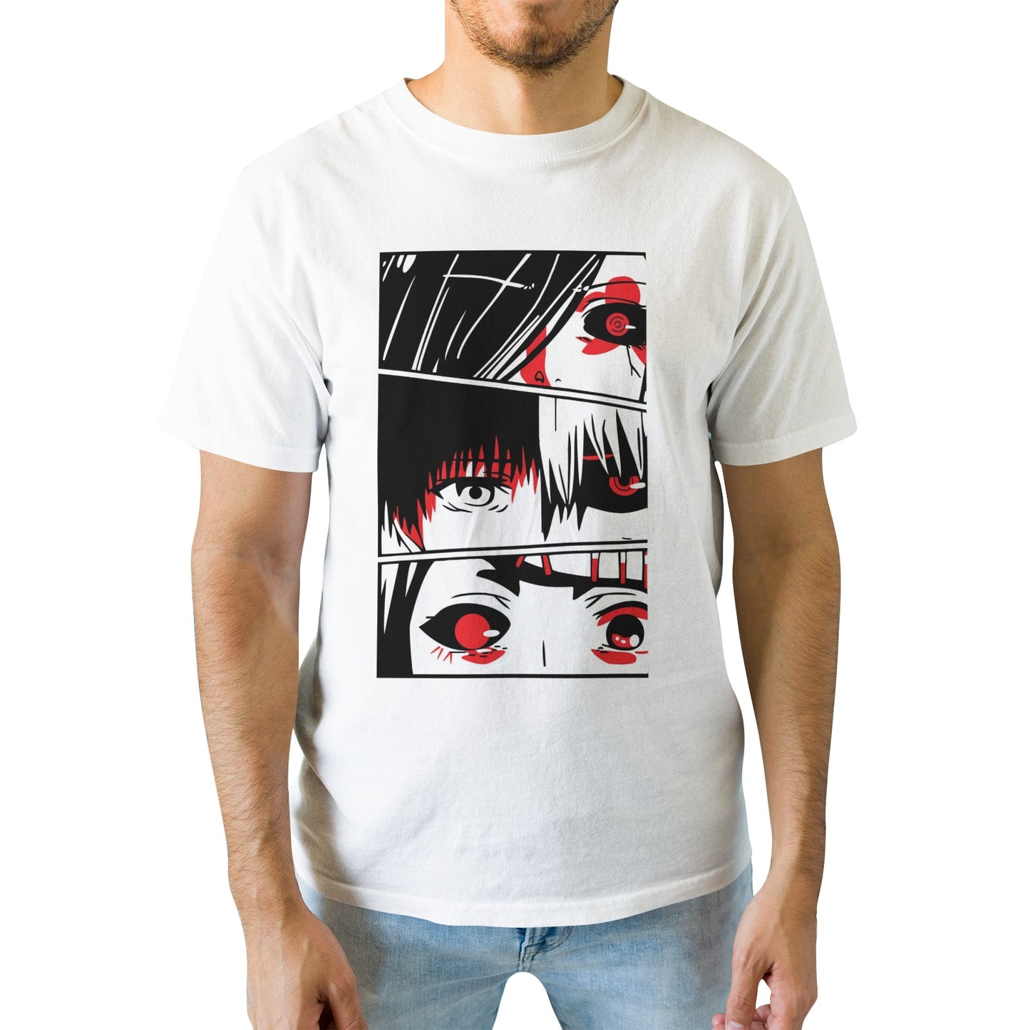 Kenshi Manga - T-shirt Custom - XS/3XL - Noir & Blanc & Gris