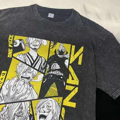 Kenshi Manga - T-shirt Délavé Custom - S/2XL - Noir