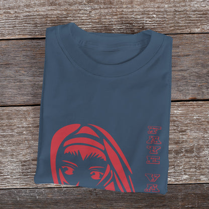 Kenshi Manga - T-shirt Custom - XS/3XL - Noir & Blanc & Bleu