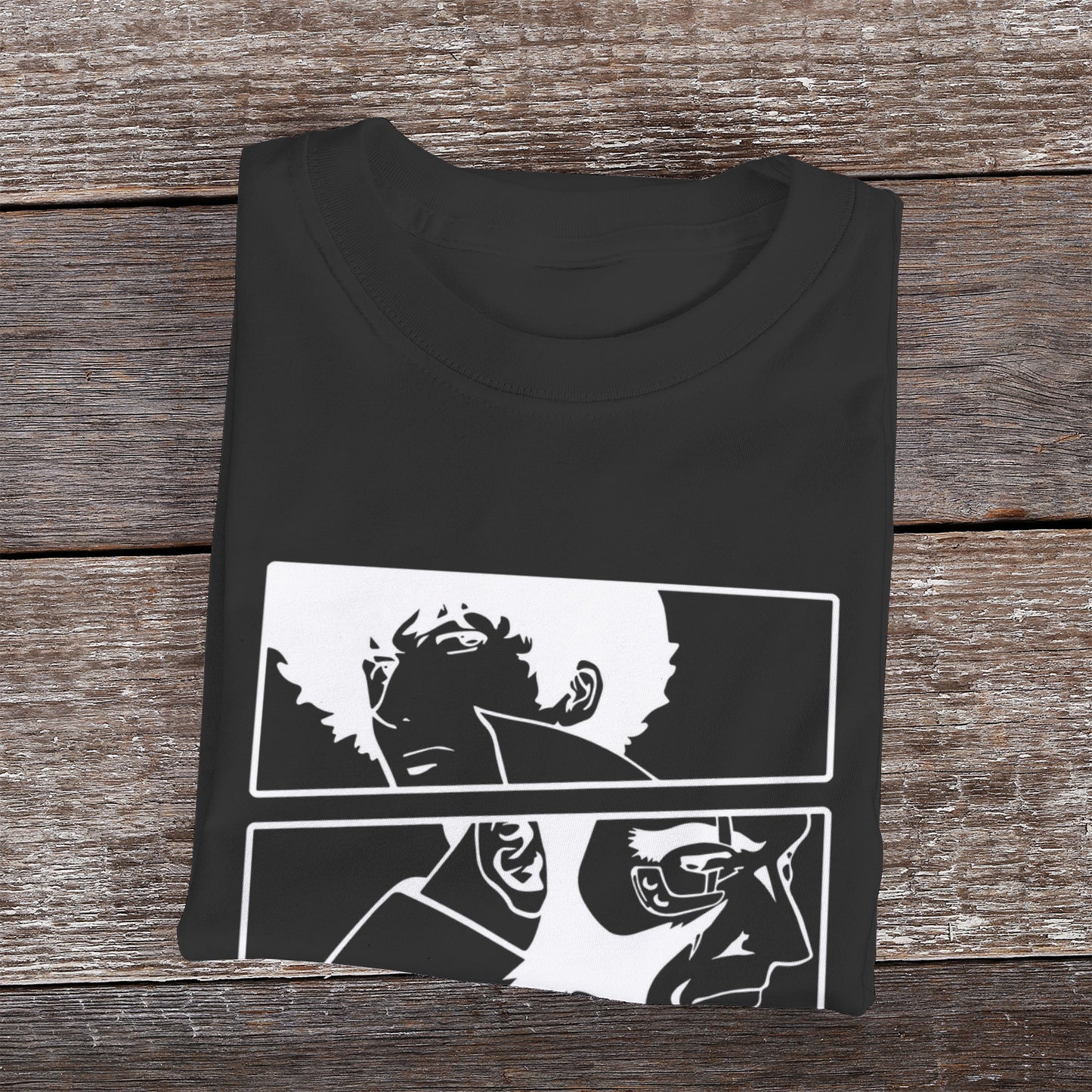 Kenshi Manga - T-shirt Custom - XS/3XL - Noir & Blanc & Bleu & Gris & Rouge