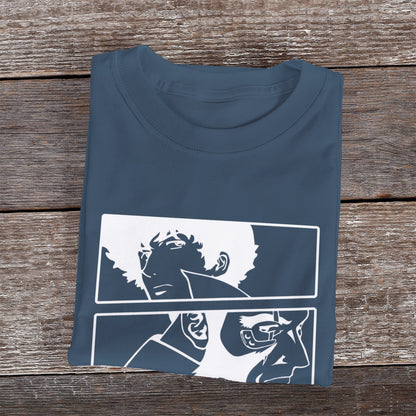 Kenshi Manga - T-shirt Custom - XS/3XL - Noir & Blanc & Bleu & Gris & Rouge