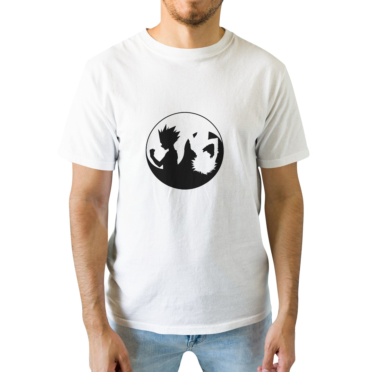 Kenshi Manga - T-shirt Custom - XS/3XL - Blanc & Bleu & Rouge & Gris