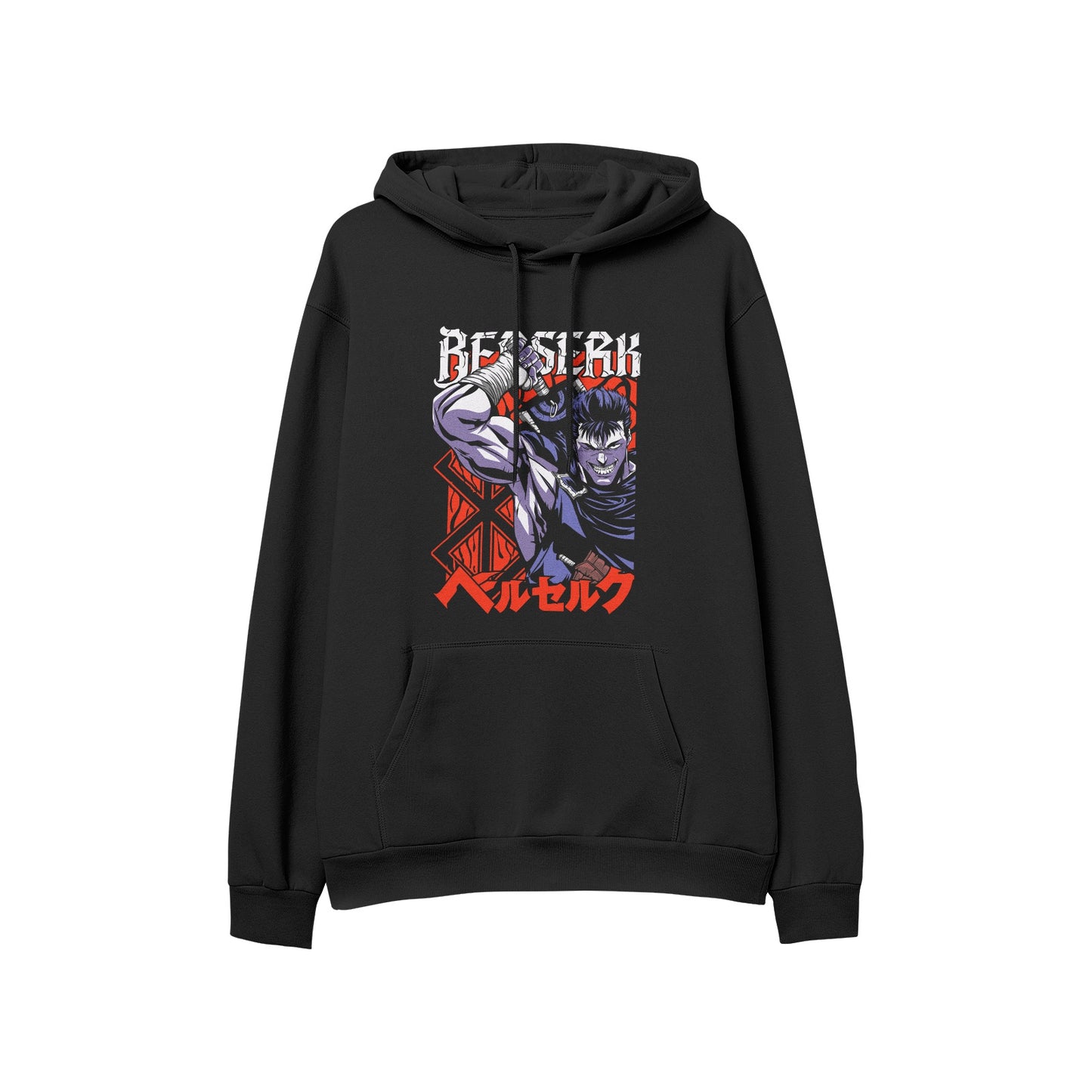 Kenshi Manga - Sweat Custom - XS/2XL - Noir & Blanc & Gris