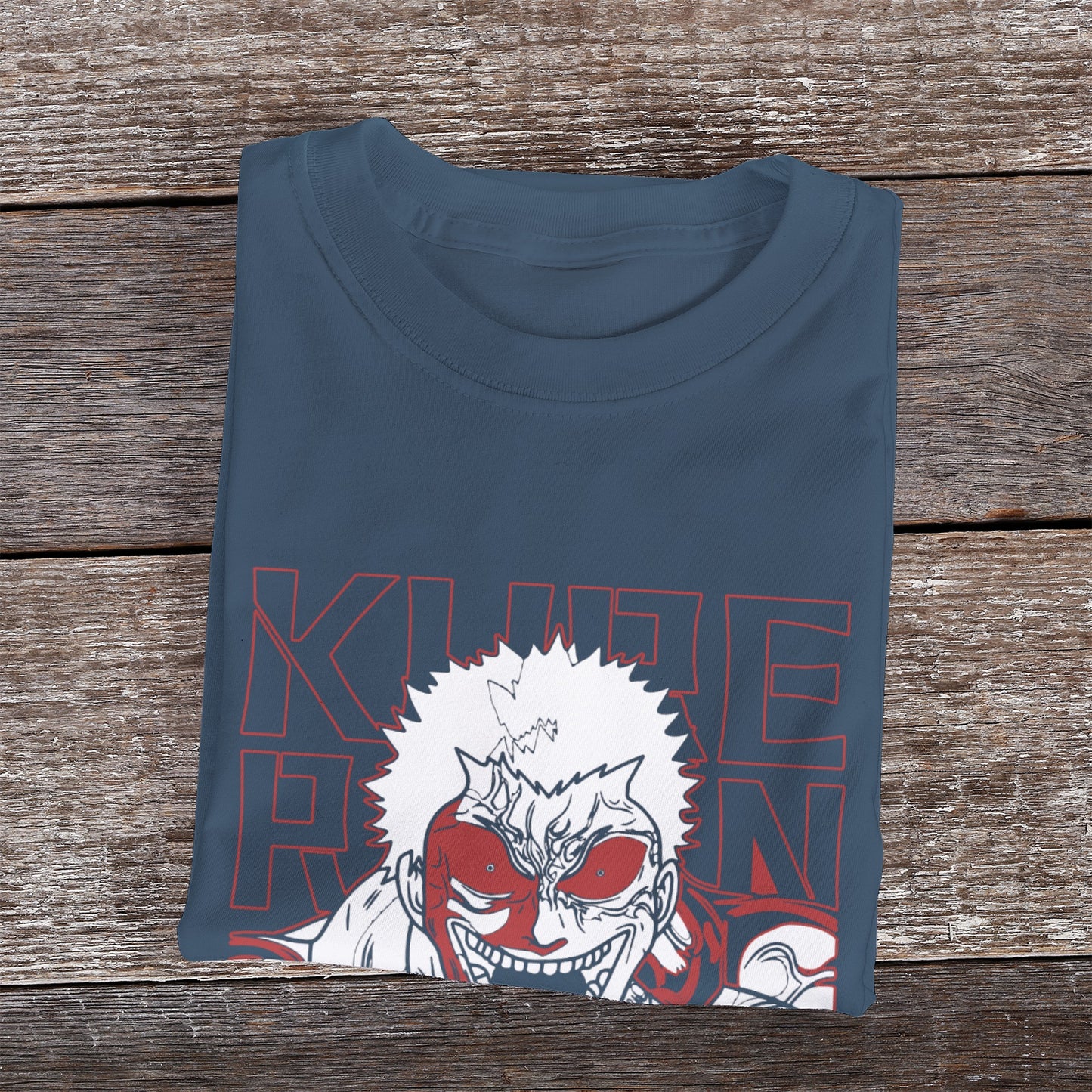 Kenshi Manga - T-shirt Custom - XS/3XL - Noir & Blanc & Bleu & Gris