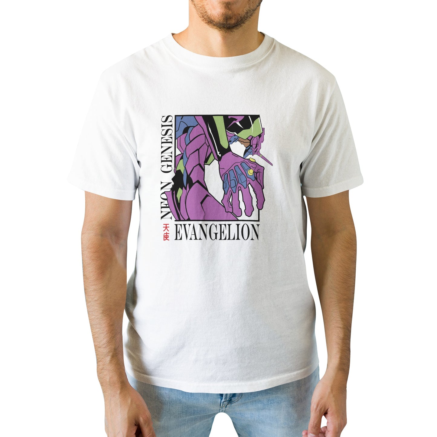 Kenshi Manga - T-shirt Custom - XS/3XL - Blanc & Rouge & Gris