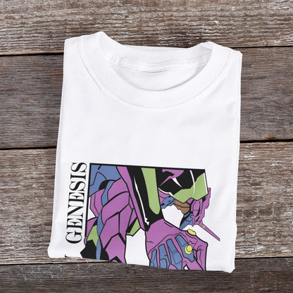 Kenshi Manga - T-shirt Custom - XS/3XL - Blanc & Rouge & Gris