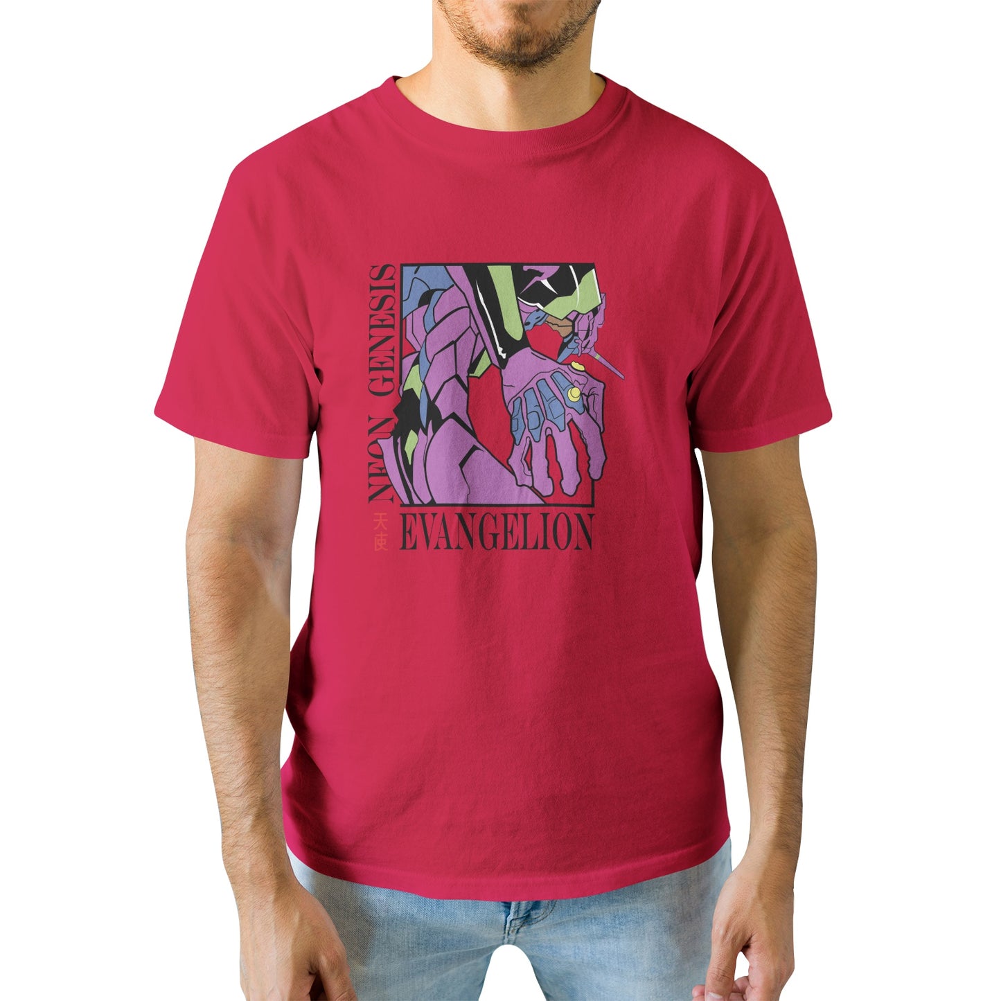 Kenshi Manga - T-shirt Custom - XS/3XL - Blanc & Rouge & Gris