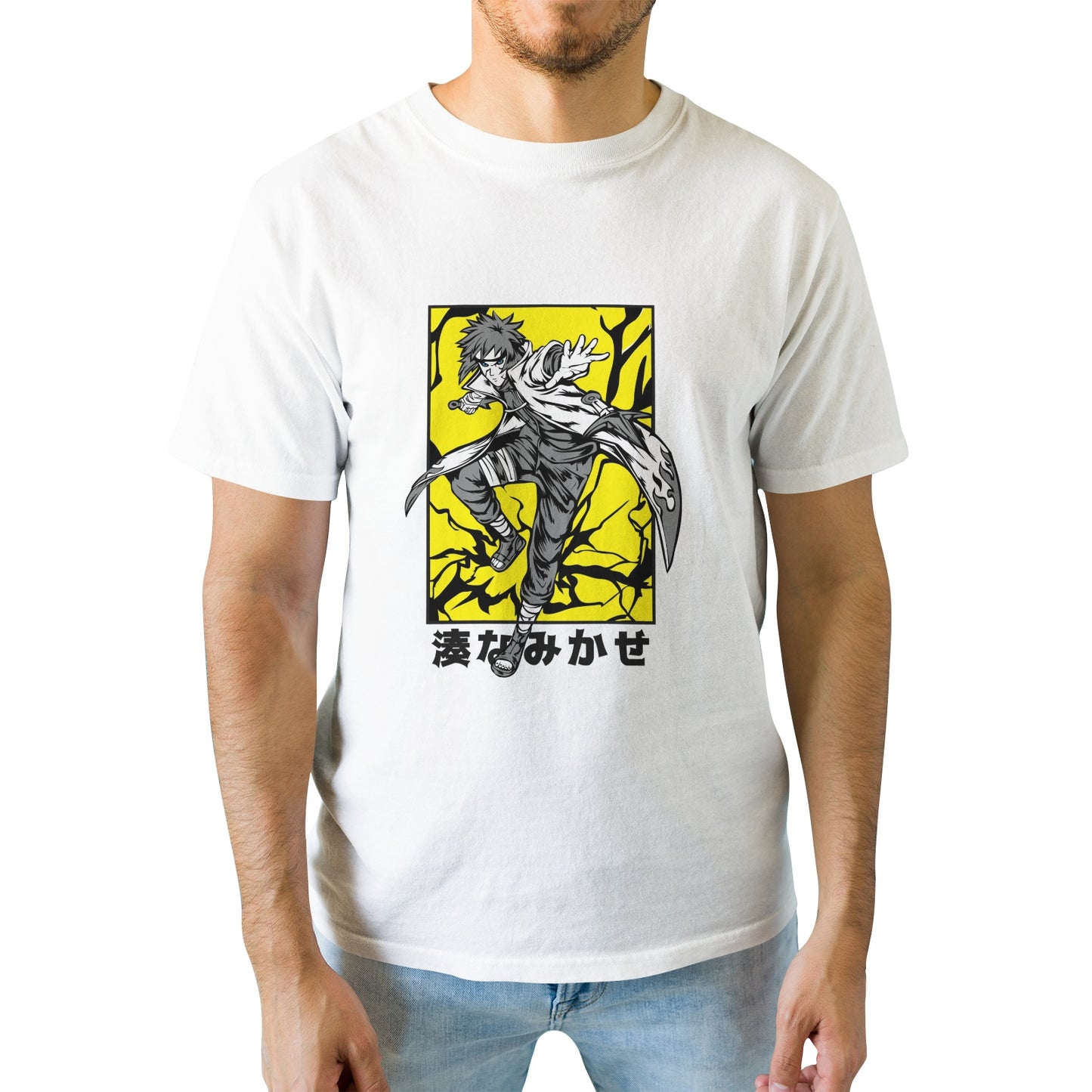 Kenshi Manga - T-shirt Custom - XS/3XL - Noir & Blanc & Bleu