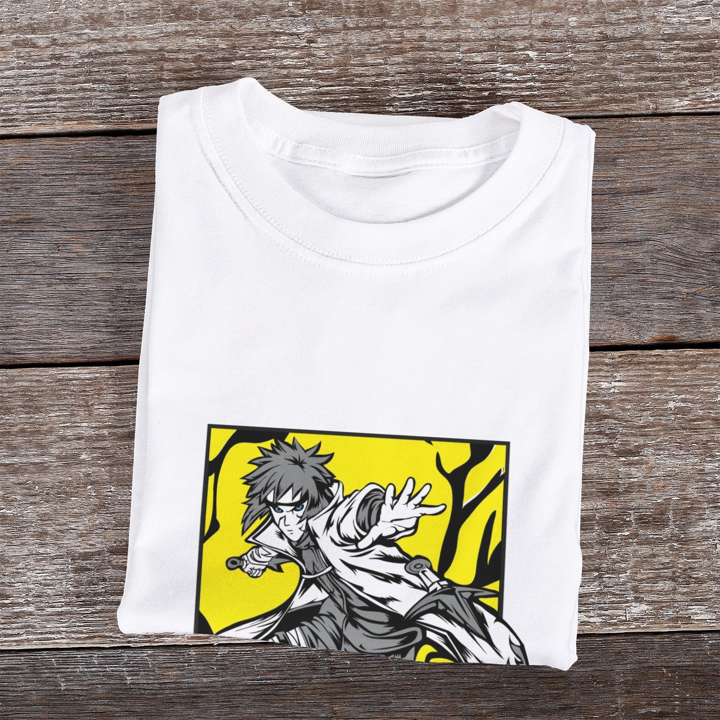 Kenshi Manga - T-shirt Custom - XS/3XL - Noir & Blanc & Bleu