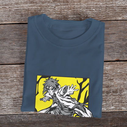 Kenshi Manga - T-shirt Custom - XS/3XL - Noir & Blanc & Bleu