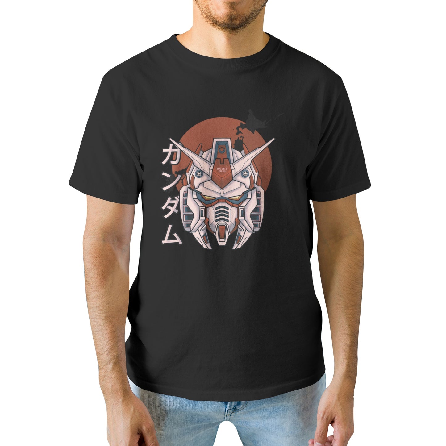 Kenshi Manga - T-shirt Custom - XS/3XL - Noir & Blanc & Bleu & Gris