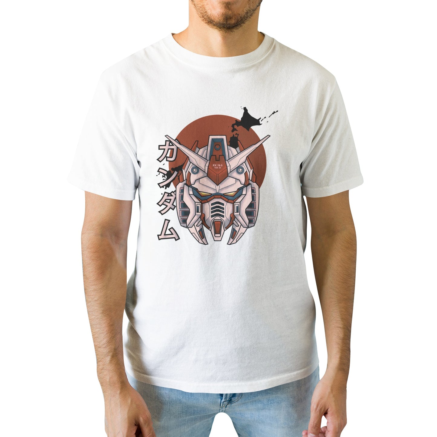 Kenshi Manga - T-shirt Custom - XS/3XL - Noir & Blanc & Bleu & Gris