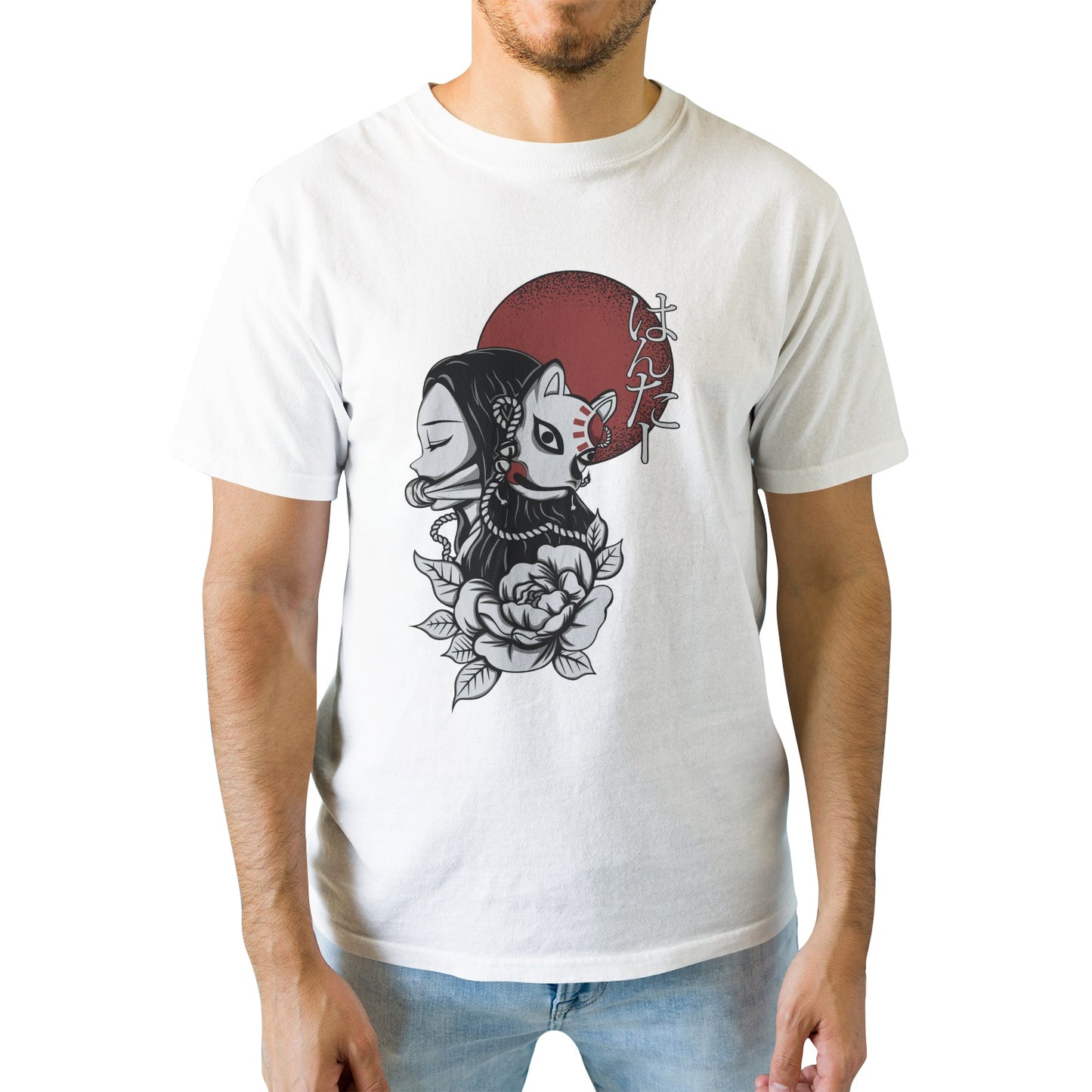 Kenshi Manga - T-shirt Custom - XS/3XL - Noir & Blanc & Bleu & Gris