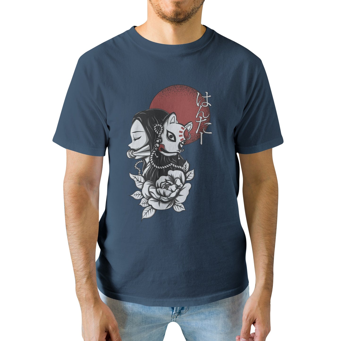 Kenshi Manga - T-shirt Custom - XS/3XL - Noir & Blanc & Bleu & Gris