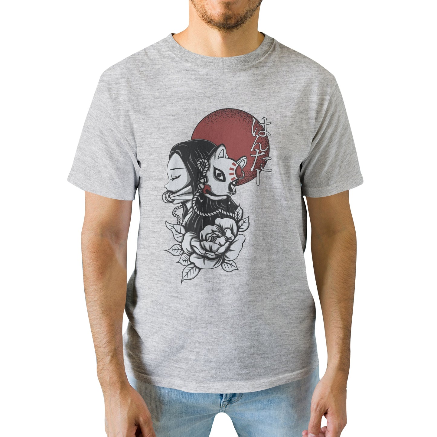 Kenshi Manga - T-shirt Custom - XS/3XL - Noir & Blanc & Bleu & Gris