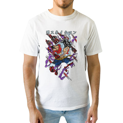 Kenshi Manga - T-shirt Custom - XS/3XL - Noir & Blanc & Rouge & Gris