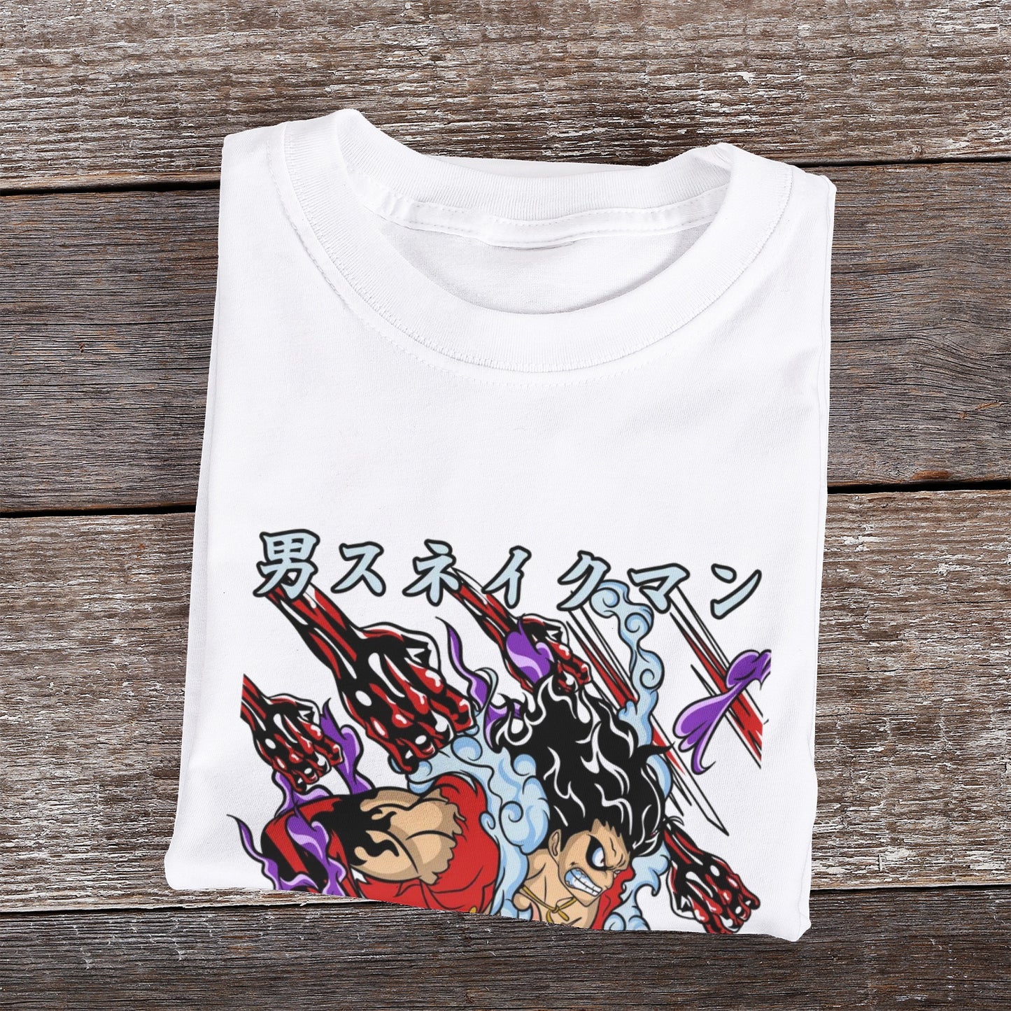 Kenshi Manga - T-shirt Custom - XS/3XL - Noir & Blanc & Rouge & Gris