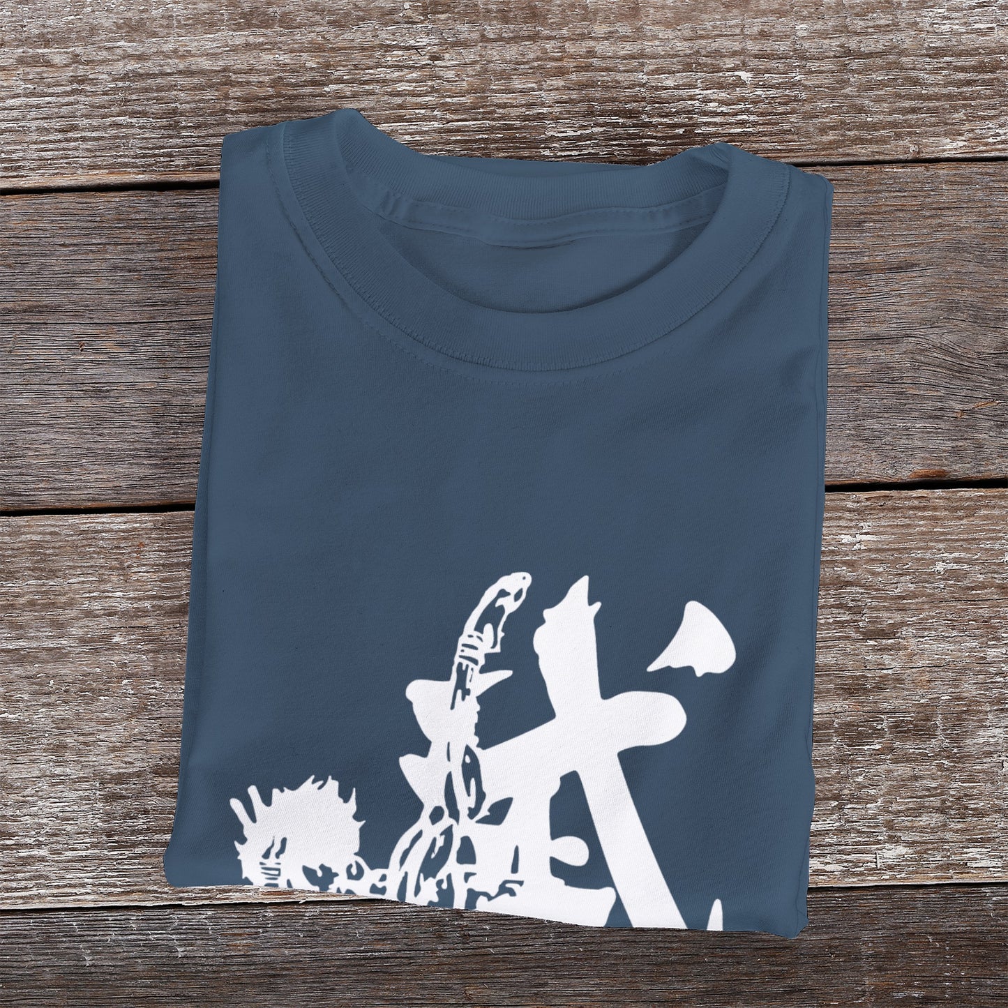 Kenshi Manga - T-shirt Custom - XS/3XL - Noir & Blanc & Bleu & Gris & Rouge