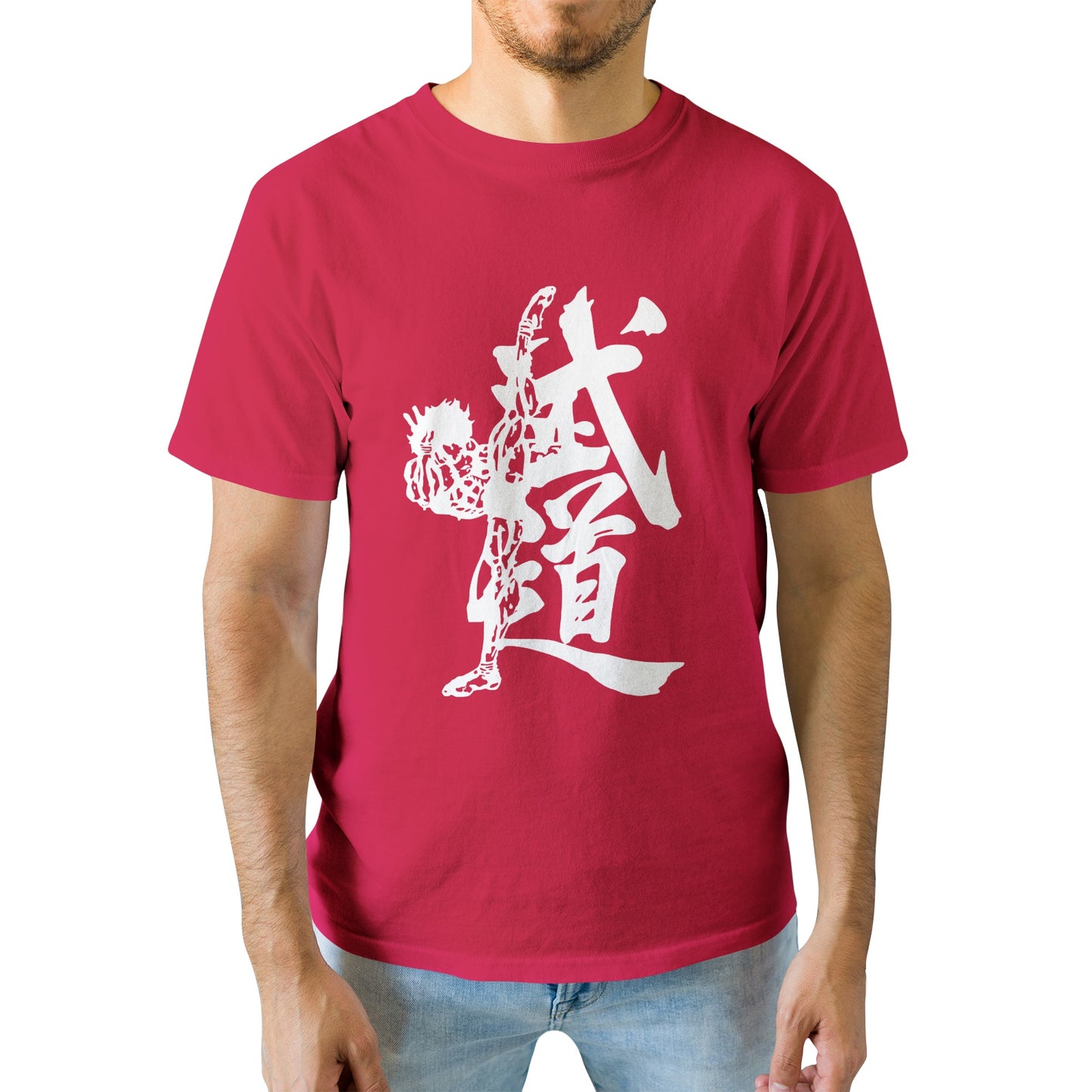 Kenshi Manga - T-shirt Custom - XS/3XL - Noir & Blanc & Bleu & Gris & Rouge