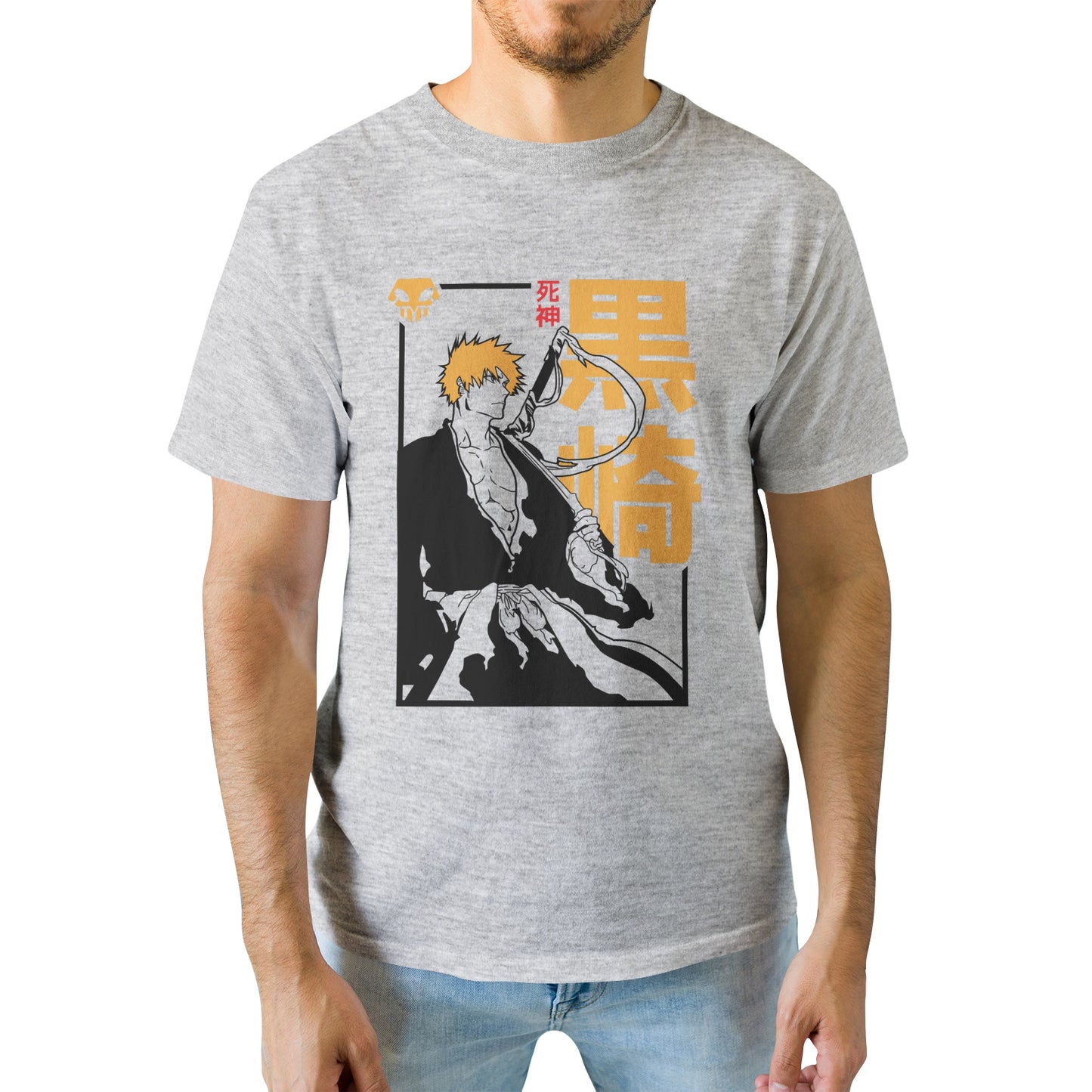 Kenshi Manga - T-shirt Custom - XS/3XL - Blanc & Bleu & Gris