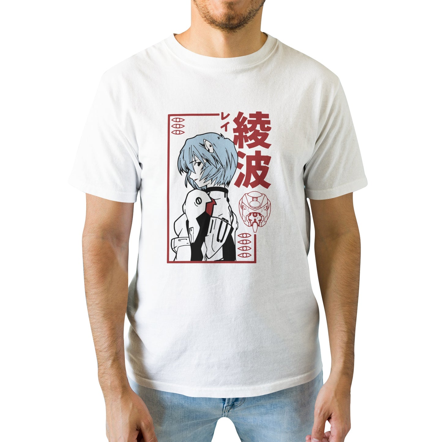 Kenshi Manga - T-shirt Custom - XS/3XL - Noir & Blanc & Bleu & Gris