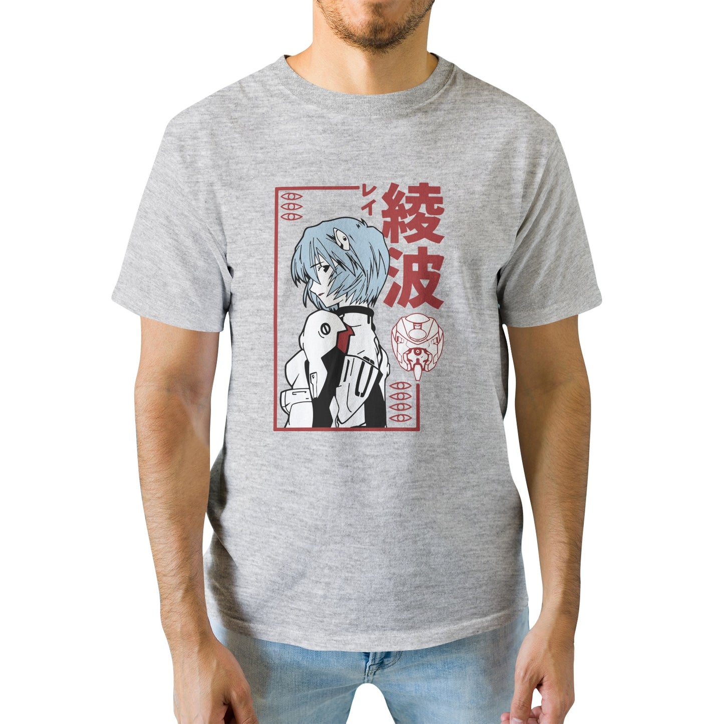 Kenshi Manga - T-shirt Custom - XS/3XL - Noir & Blanc & Bleu & Gris