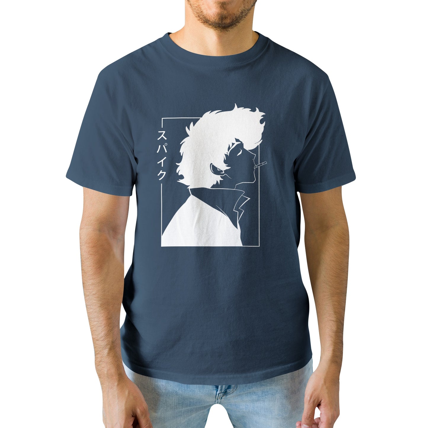 Kenshi Manga - T-shirt Custom - XS/3XL - Noir & Blanc & Bleu & Gris